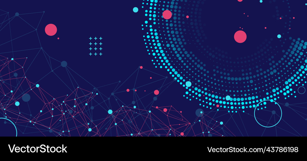 Halftone science background with connecting dots Halftone science background with connecting dots vector image
