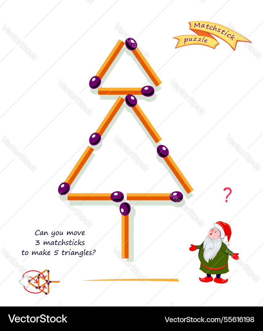 Logic puzzle game with matches for smartest can Logic puzzle game with matches for smartest can vector image