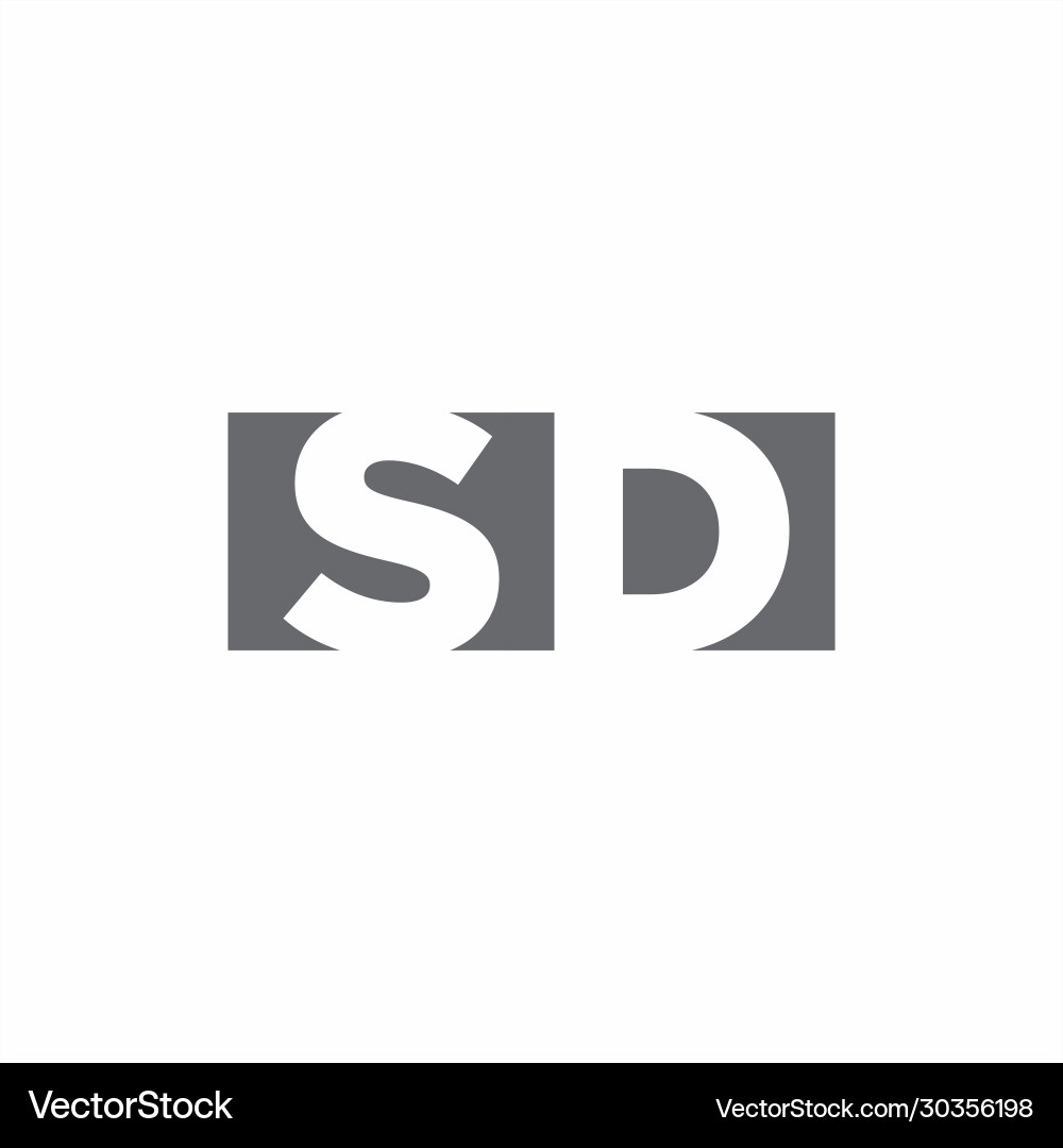 Sd logo monogram with negative space style design Sd logo monogram with negative space style design Vector Image