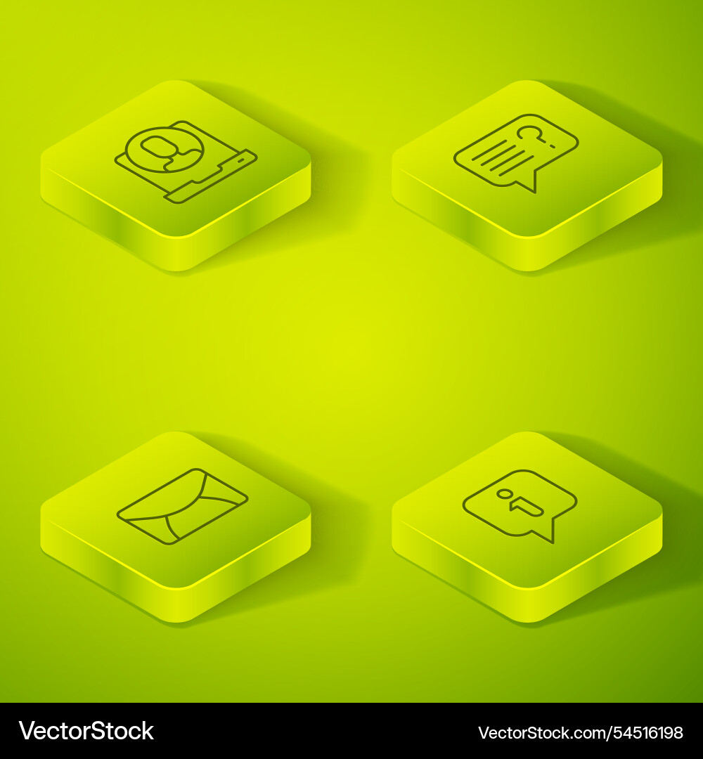 Set isometric line unknown search mail and e-mail Set isometric line unknown search mail and e-mail vector image