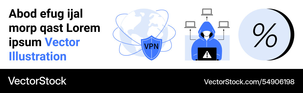 Vpn security with hacker protection and global Vpn security with hacker protection and global vector image