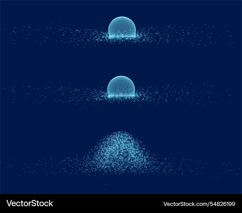 Abstract globe particles sphere with explosion Abstract globe particles sphere with explosion vector image