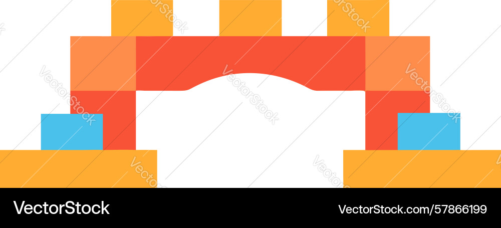 Building block flat bridge creative play design Vector Image