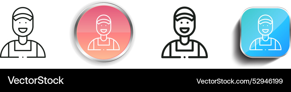 Clerk icon thin linear regular and button style vector image