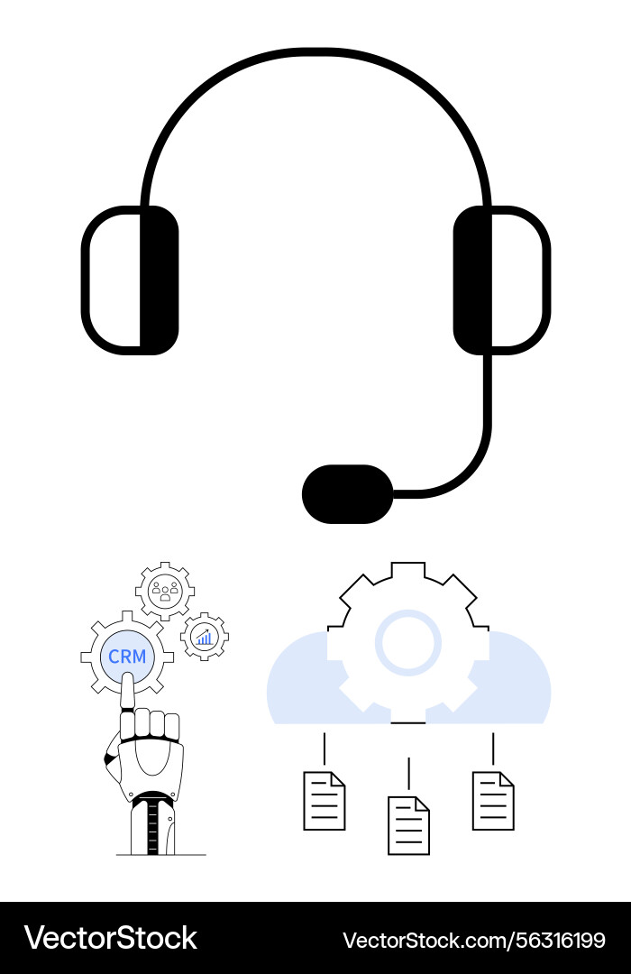 CRM Automation & Cloud Data vector image