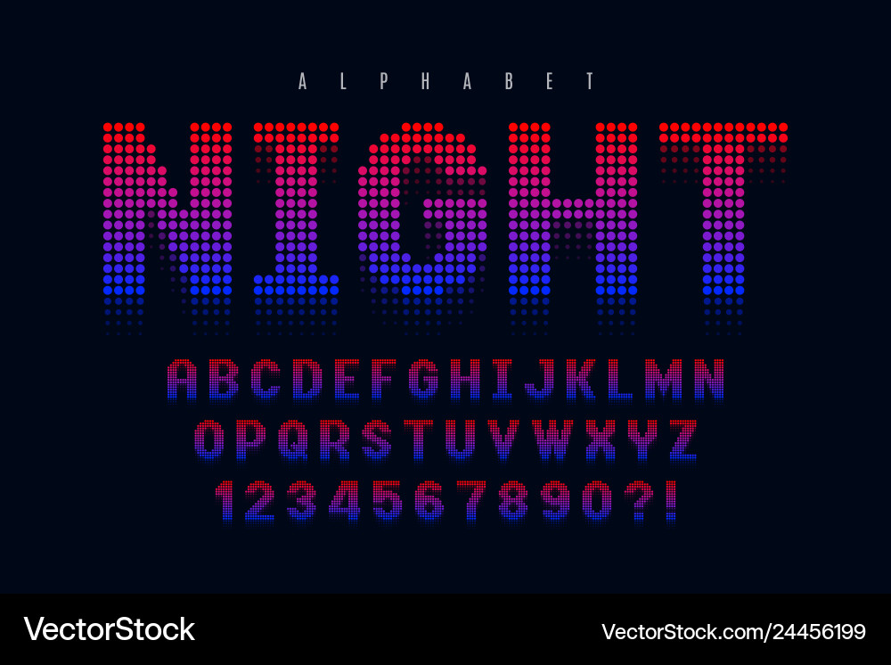Dotted halftoned display font design alphabet Dotted halftoned display font design alphabet Vector Image