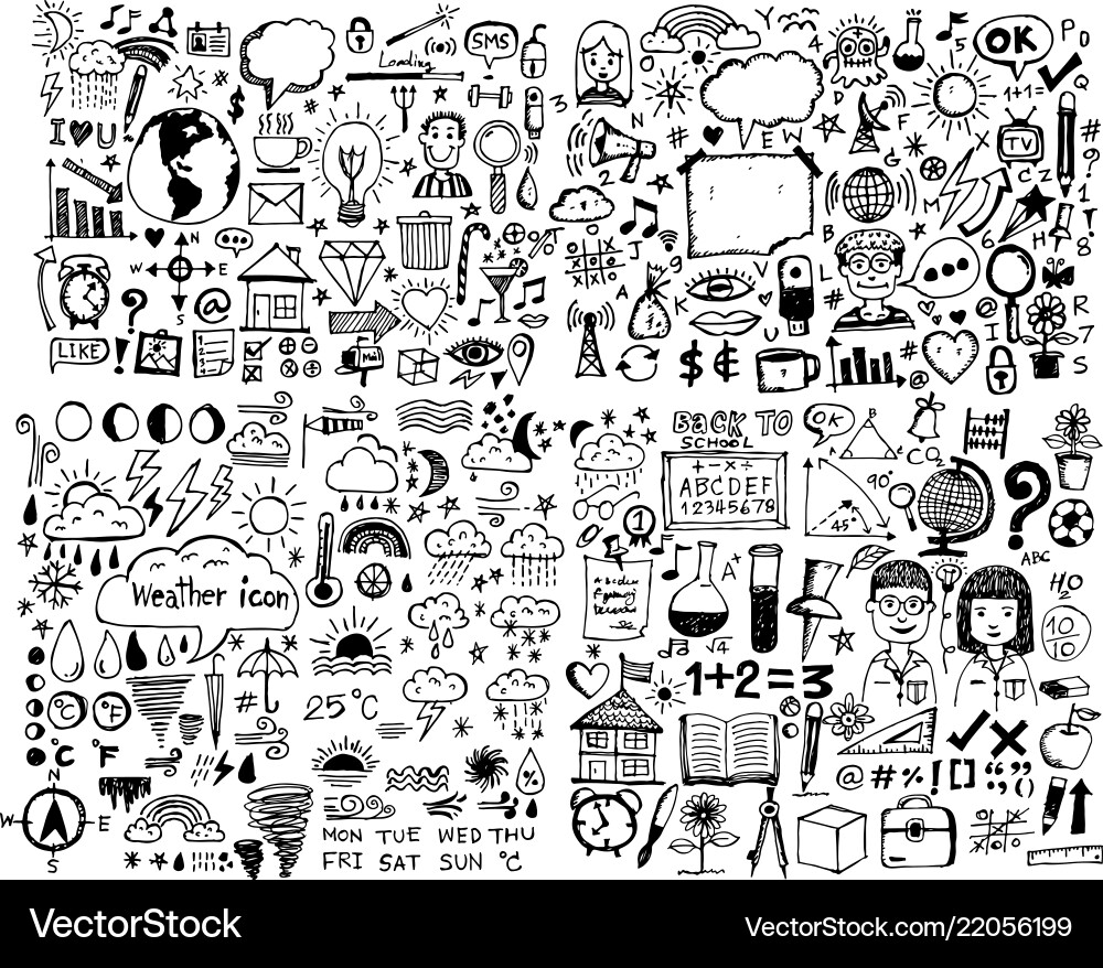 Hand draw business doodles icon design Hand draw business doodles icon design vector image