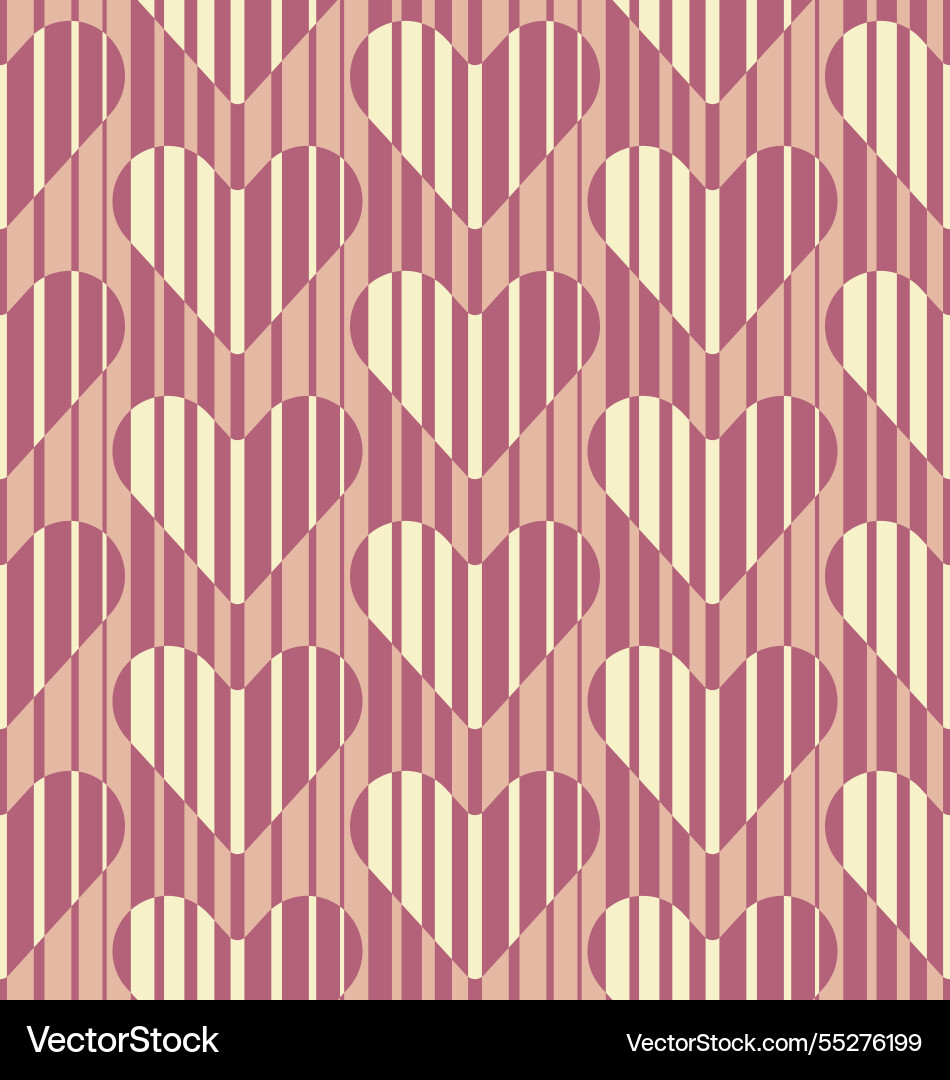Heart stripe shape abstract seamless pattern love Vector Image