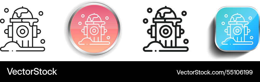 Hydrant icon thin linear regular and button style vector image