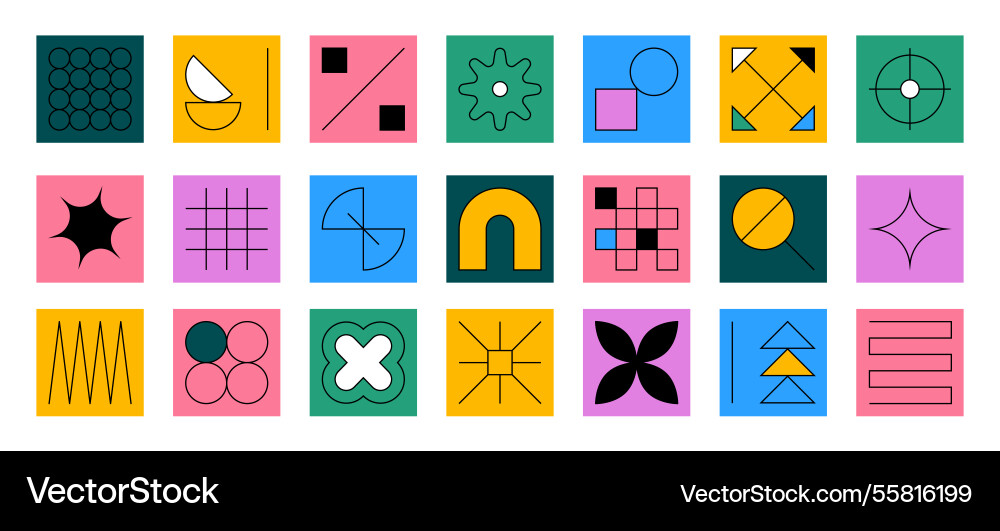 Minimal icons blueprint line shapes architecture Minimal icons blueprint line shapes architecture vector image