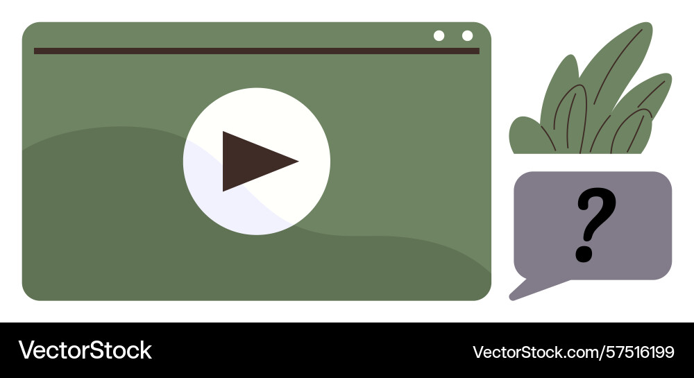 Video player interface with play button Video player interface with play button vector image