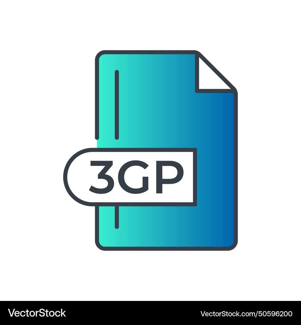3gp file format icon extension gradient vector image