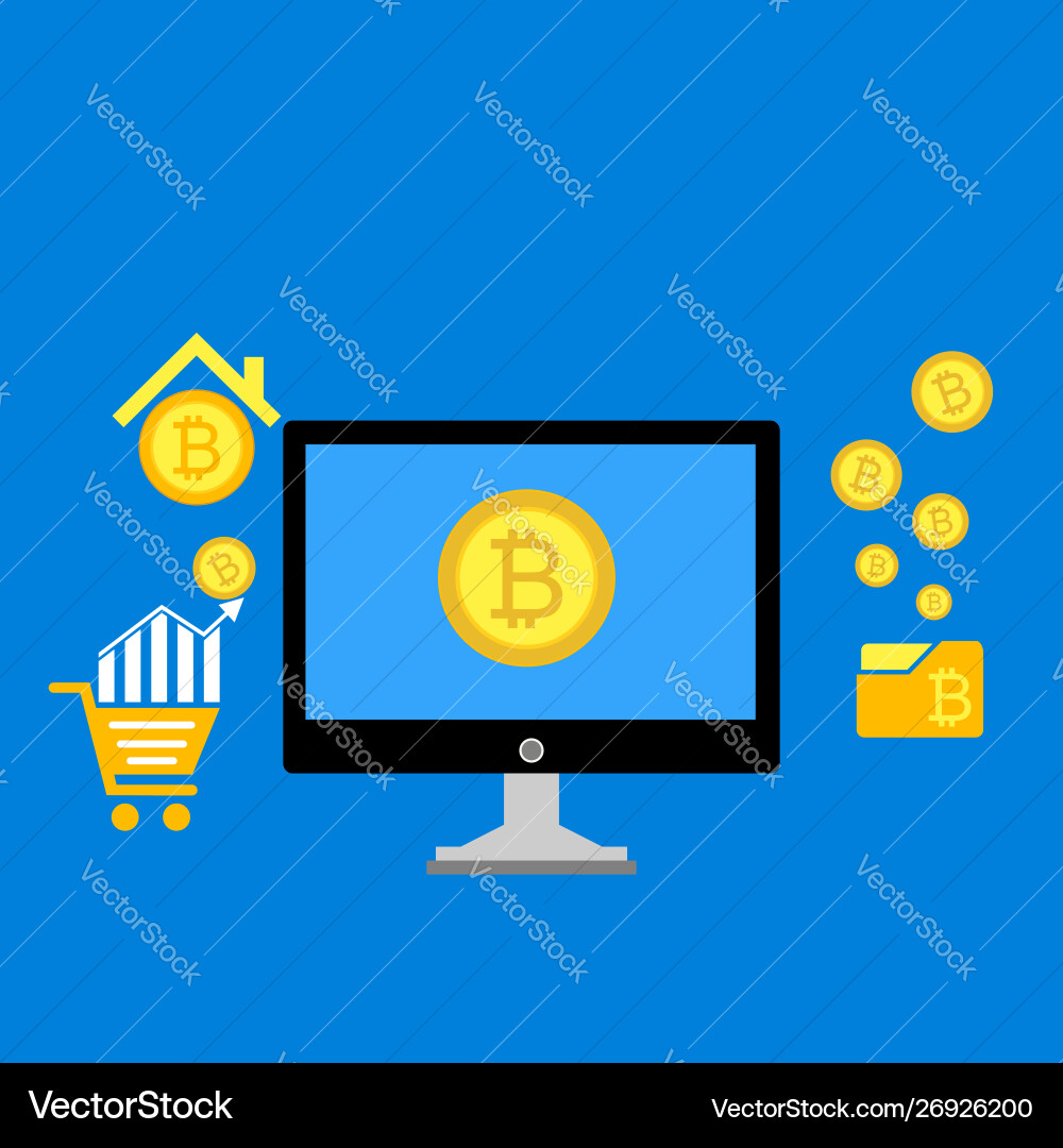 Blockchain scheme mining crypto currency server Blockchain scheme mining crypto currency server vector image