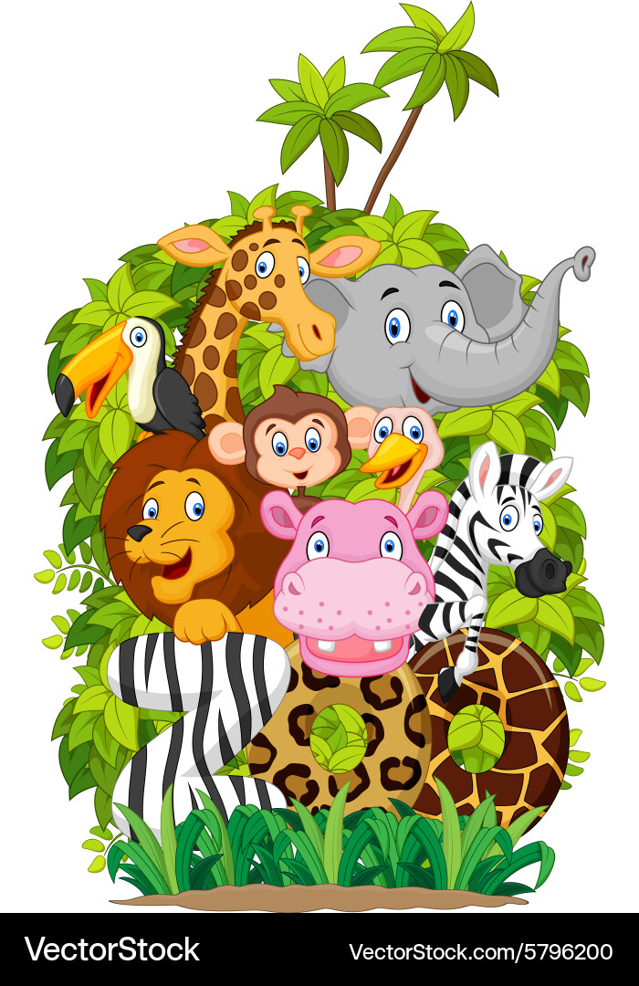 Cartoon Animals of the Zoo Vector Image