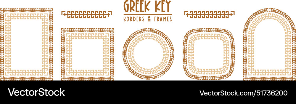 Greek key pattern seamless borders collection – Royalty-Free Vector ...