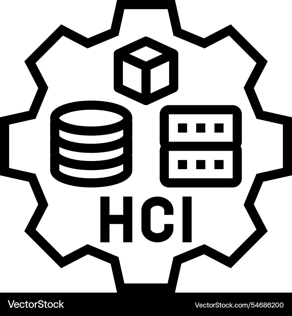 Hyper converged infrastructure line icon Hyper converged infrastructure line icon vector image