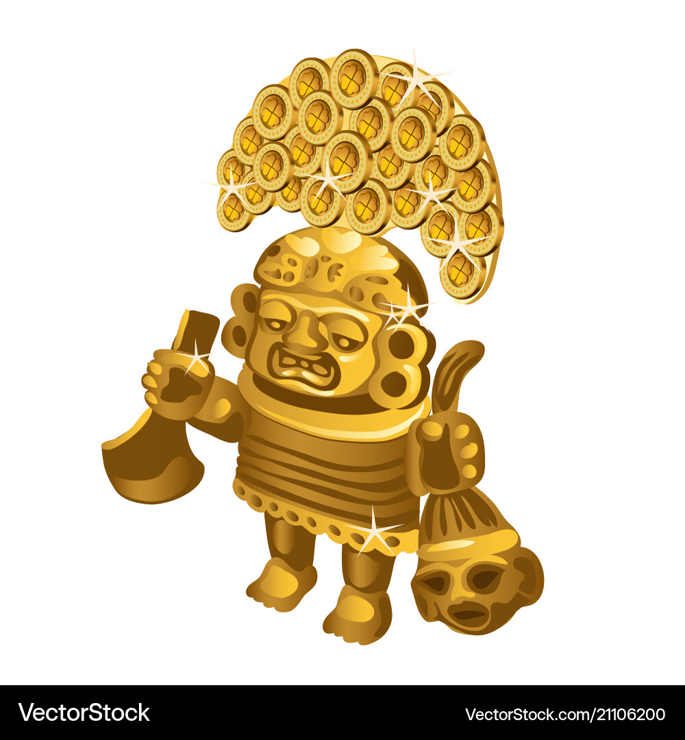 Inca Gold Ritual Figurine Vector Image