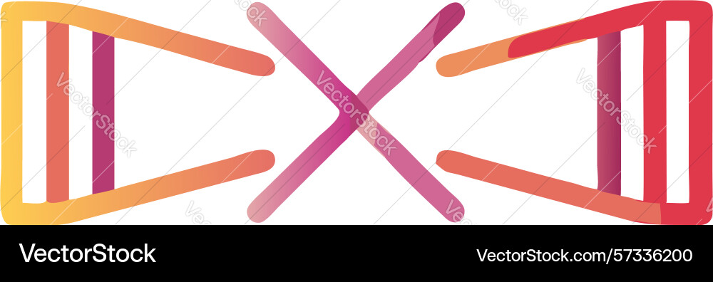 Intersecting dna strands or data flow structures vector image