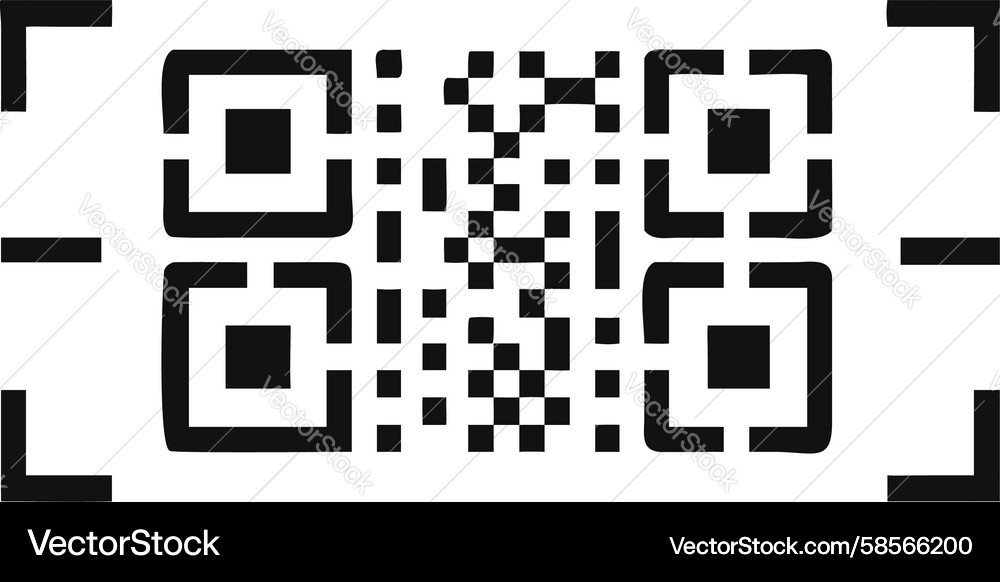 Minimalist QR Scan Frame Vector Image