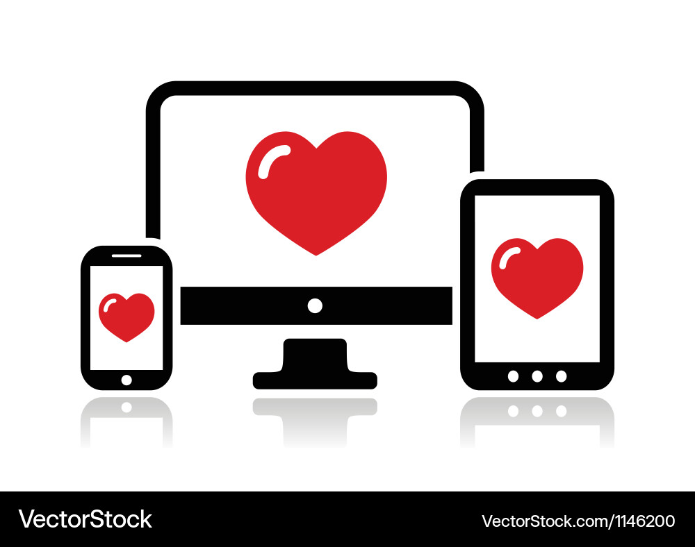 Responsive Web Icon Set vector image