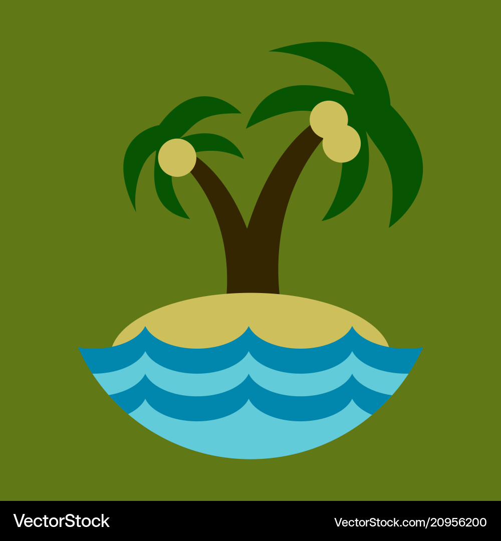 Sea view from the beach palm tree on shore vector image