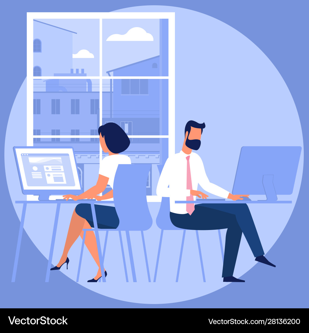 Shared working environment Shared working environment vector image
