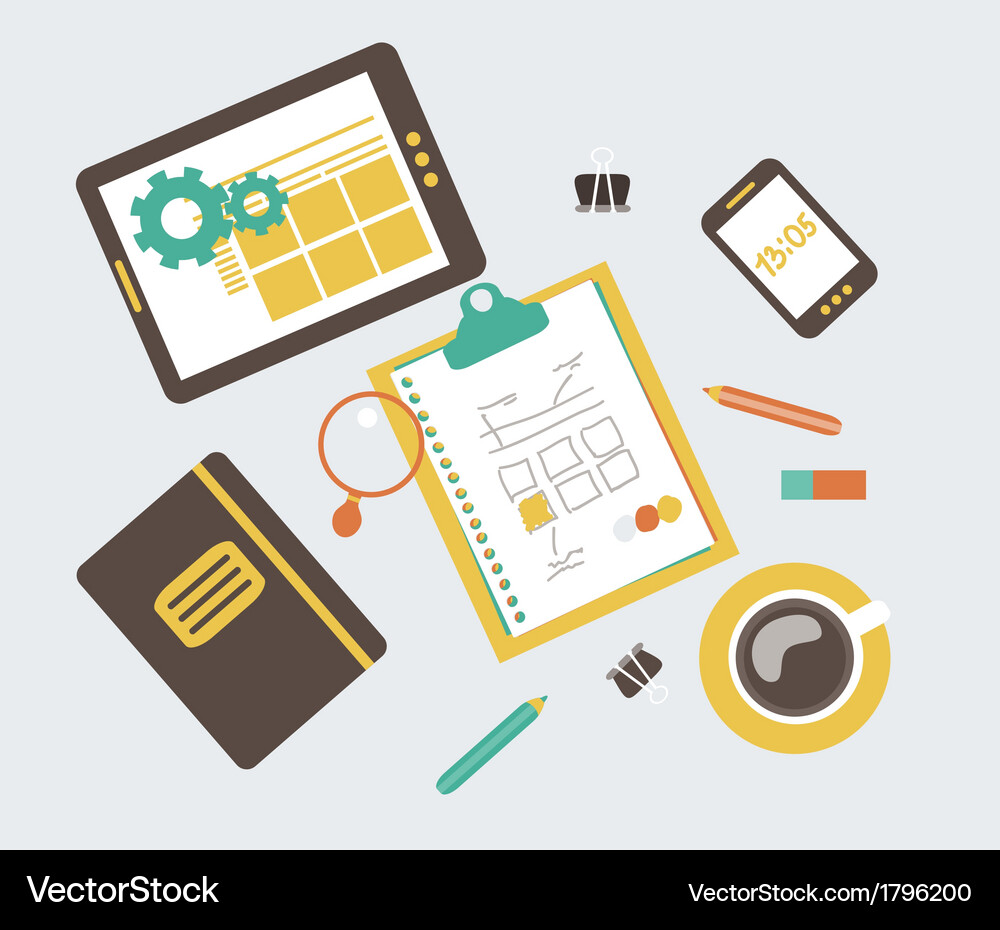 Web Development Process Flow Vector Image