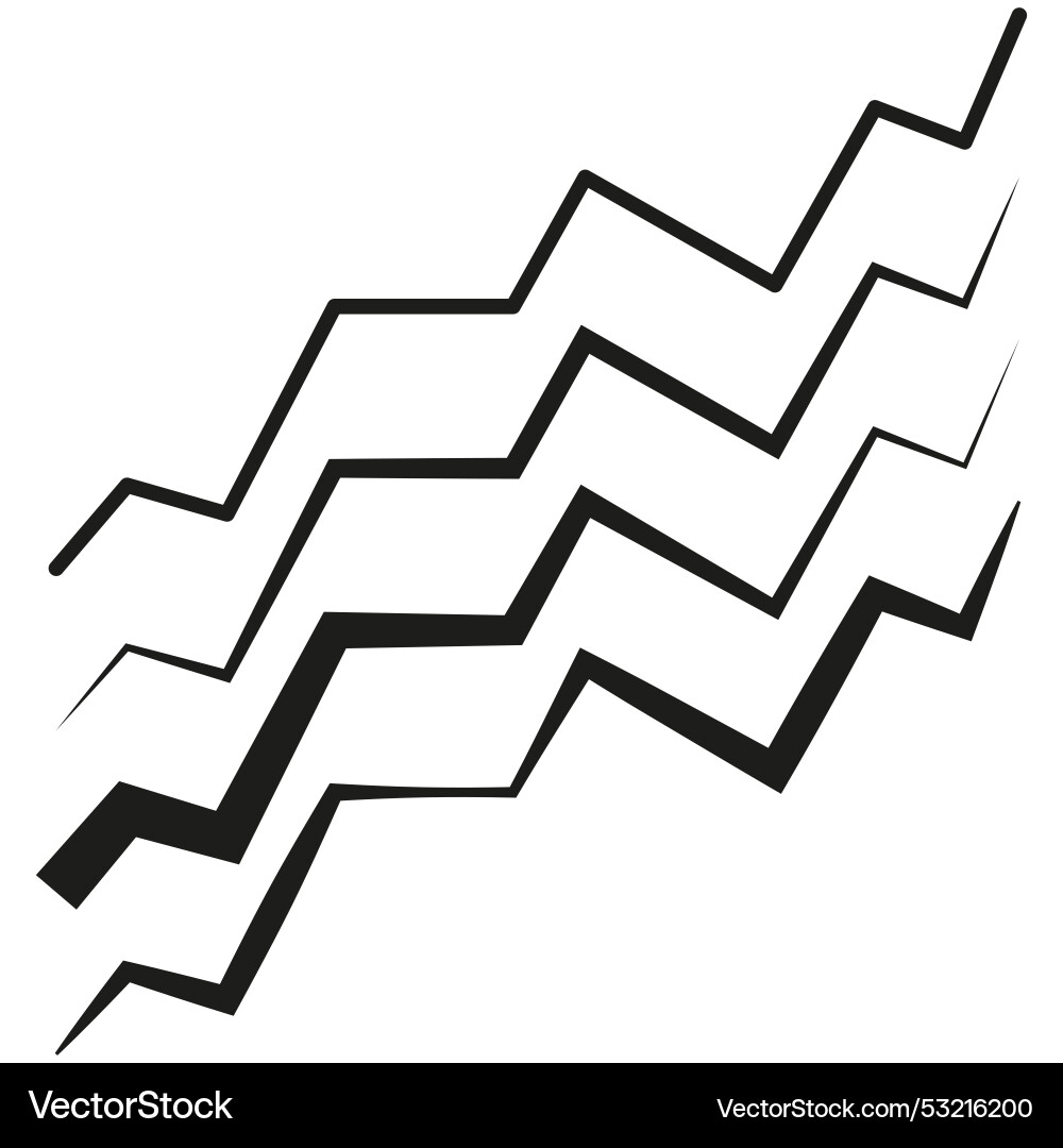 Zigzag Linie Symbol scharfe Winkelform abstrakt vektorbild