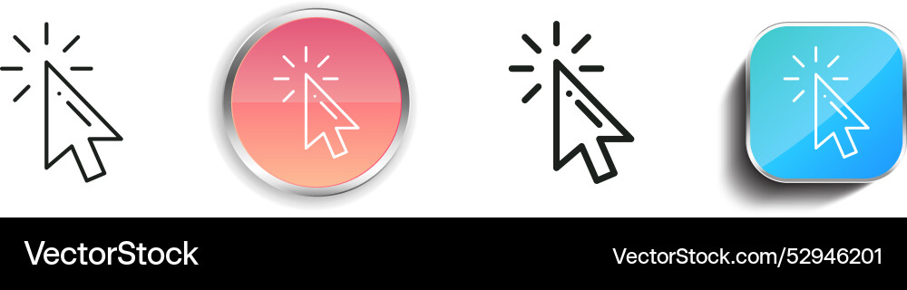 Click icon thin linear regular and button style Vector Image