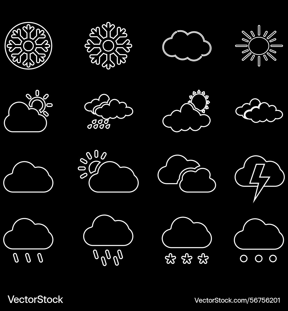 Clouds icons set of in different form Clouds icons set of in different form Vector Image