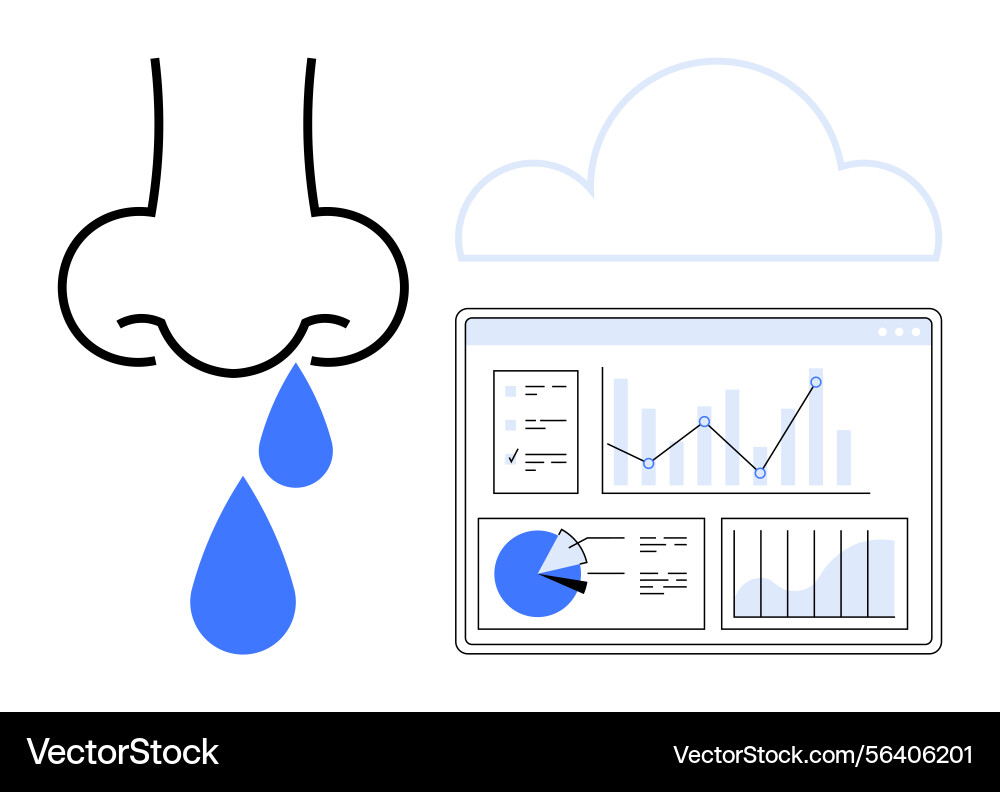 Digital allergy concept data and analytics Digital allergy concept data and analytics vector image