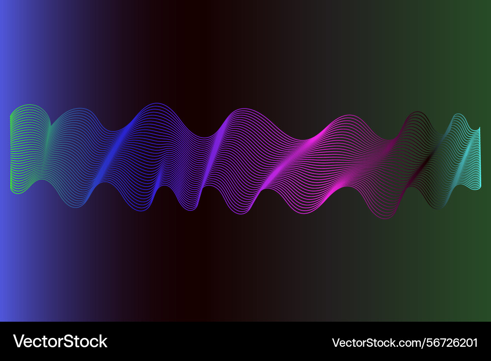 Dynamic abstract sound wave vibrant line patterns Vector Image