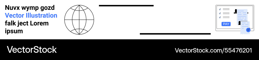 Globe outline connecting to web login form vector image