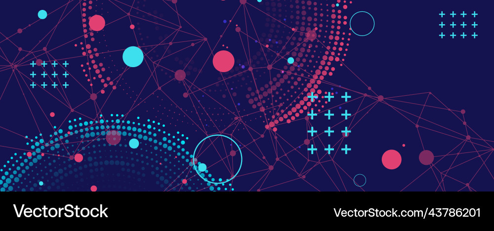 Halftone Science Data Network vector image