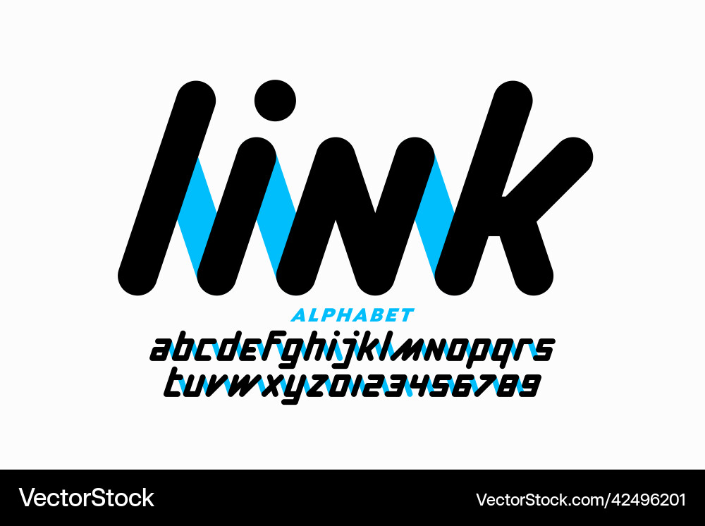 Linked Alphabet Font - Modern & Minimal vector image