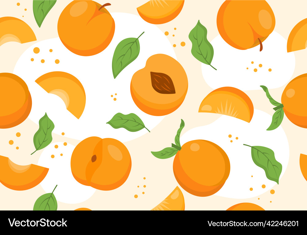 Peach seamless pattern Peach seamless pattern vector image