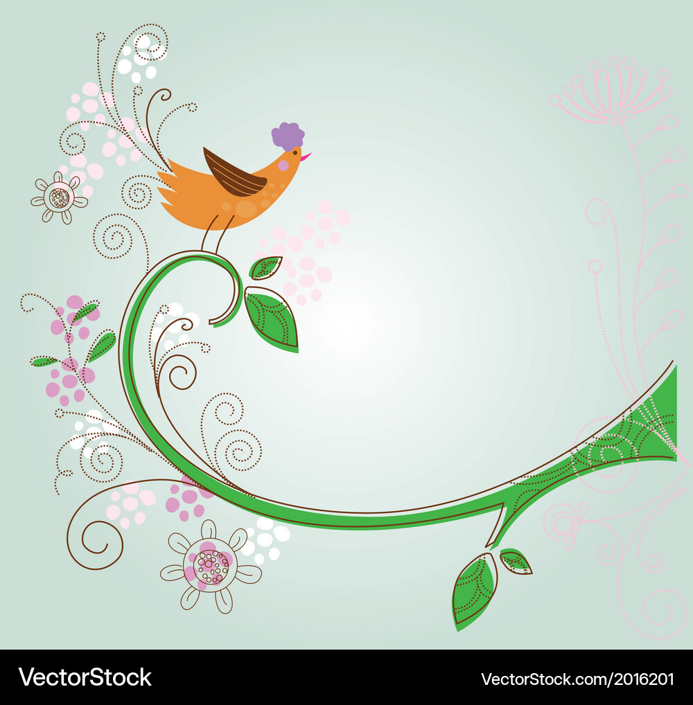 Tree and bird Vector Image