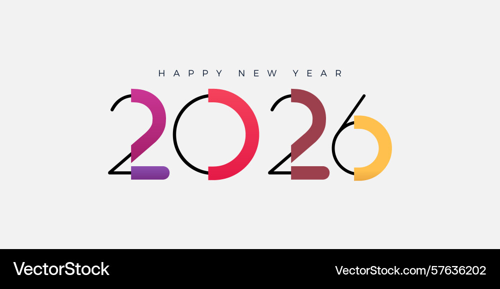 2026 new year banner with numbers from simple Vector Image
