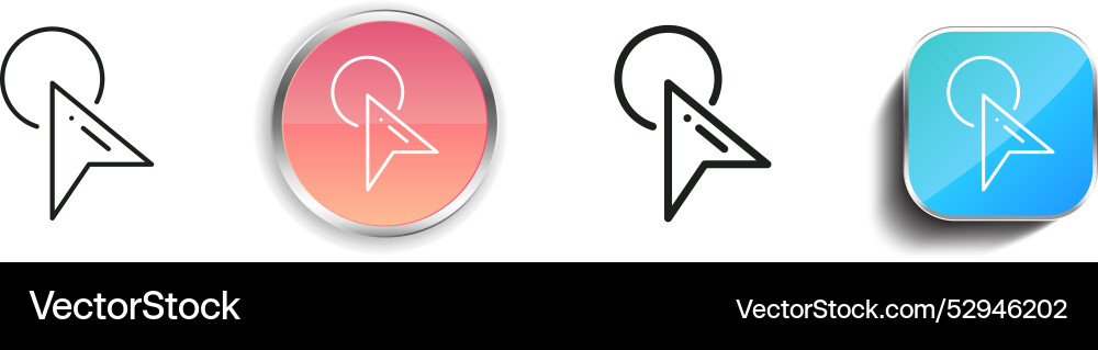 Click icon thin linear regular and button style vector image