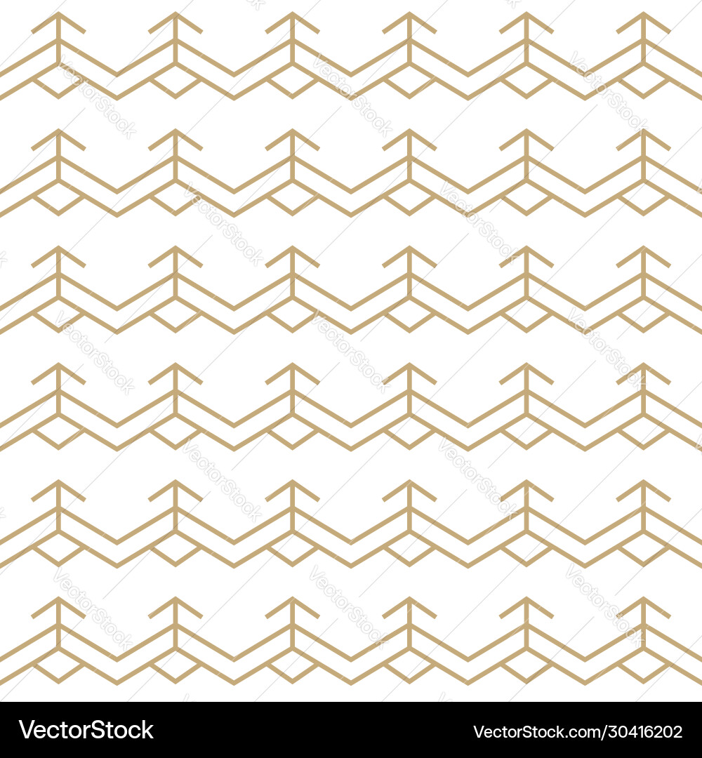 Golden Zigzag Lines Pattern vector image