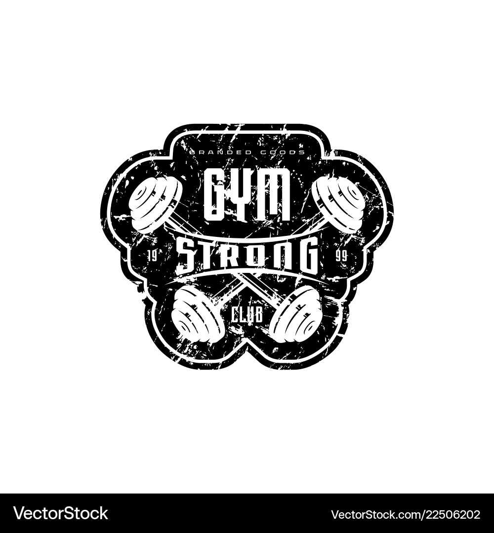 Gym club emblem for t-shirt sticker and tag Gym club emblem for t-shirt sticker and tag vector image