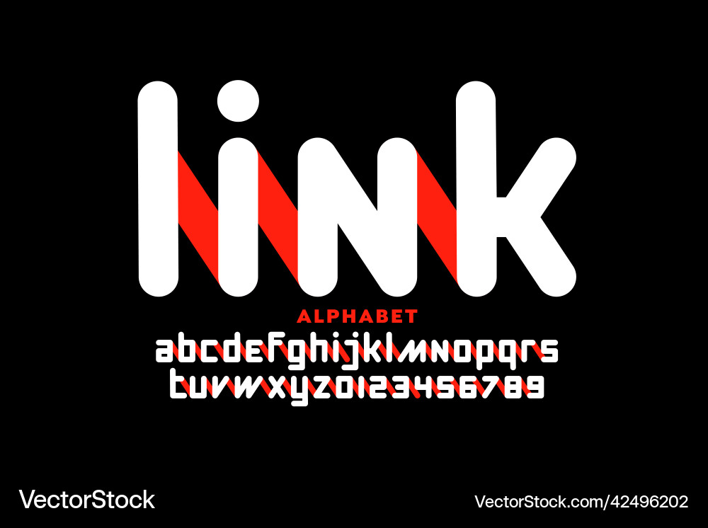 Linked letters font design Linked letters font design vector image