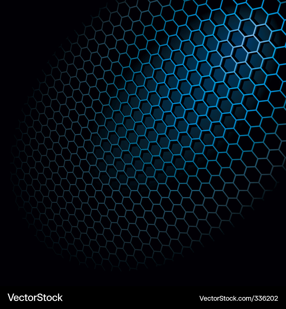 Metallic Hexagon Grid Vector Image