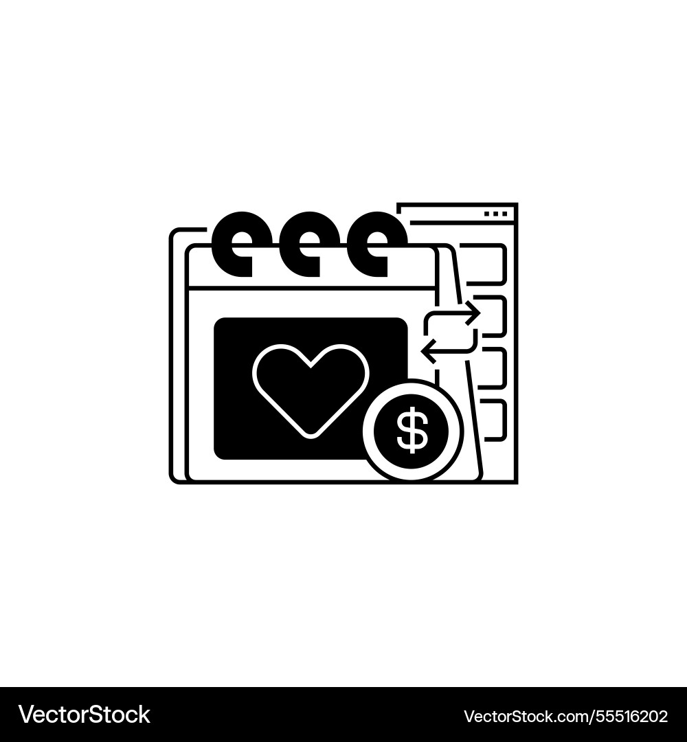 Monthly subscription line icon linear style sign Monthly subscription line icon linear style sign vector image