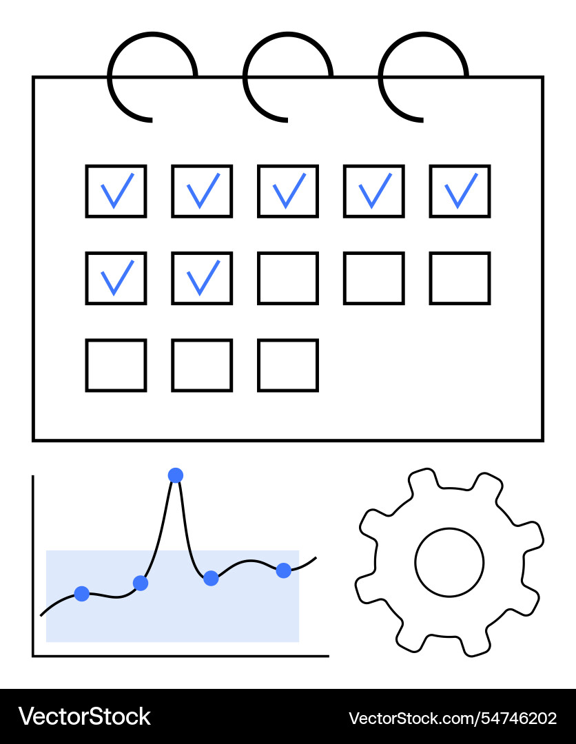 Produktivitätssteigerung durch Planung und Daten vektorbild