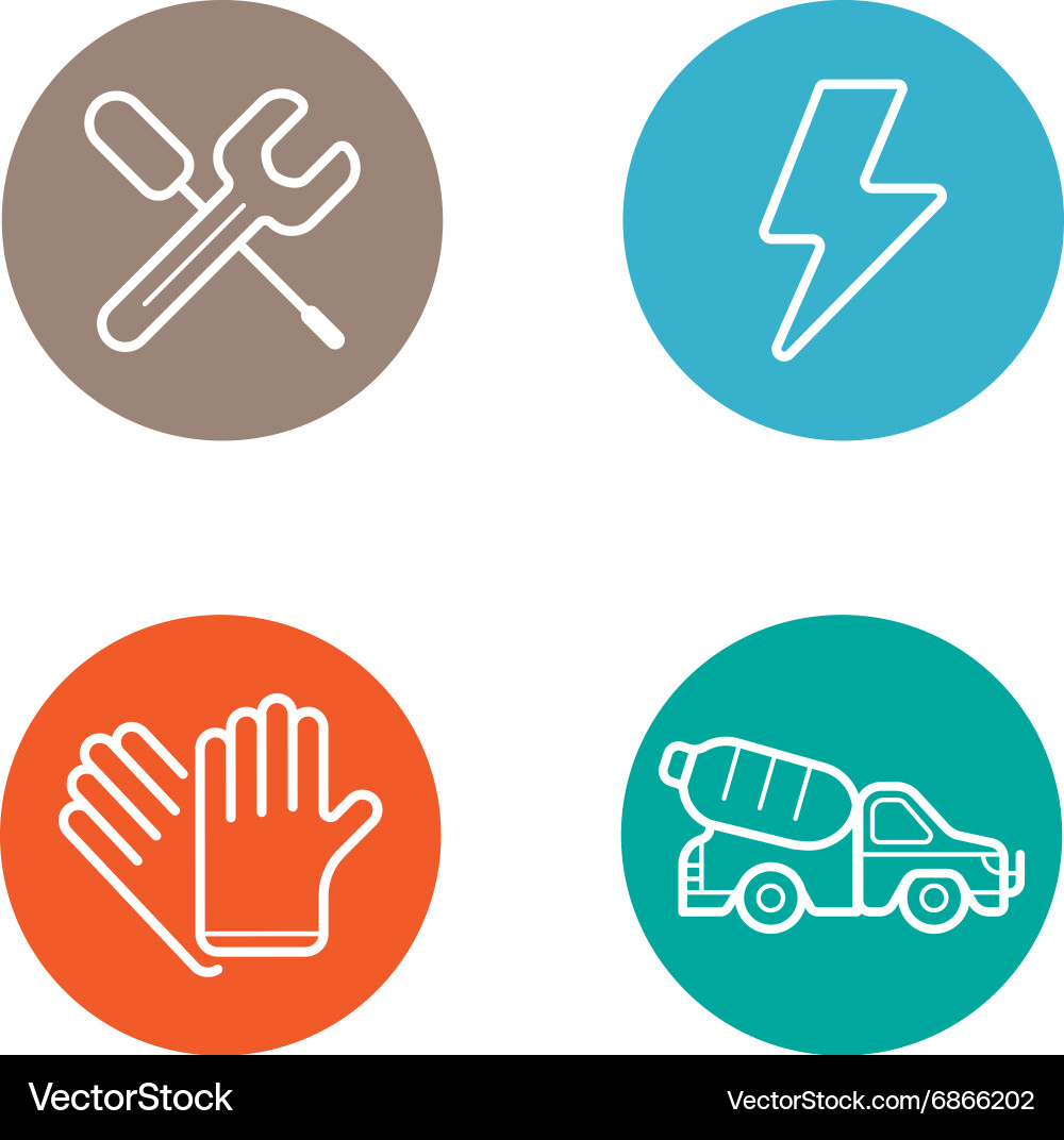 Round circle buttons with icons can be used vector image