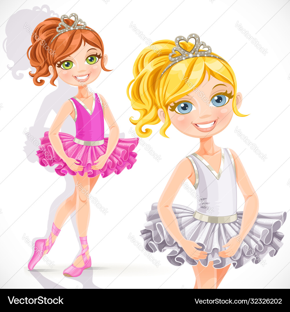 Schöne kleine Ballerina Mädchen isoliert Schöne kleine Ballerina Mädchen isoliert vektorbild