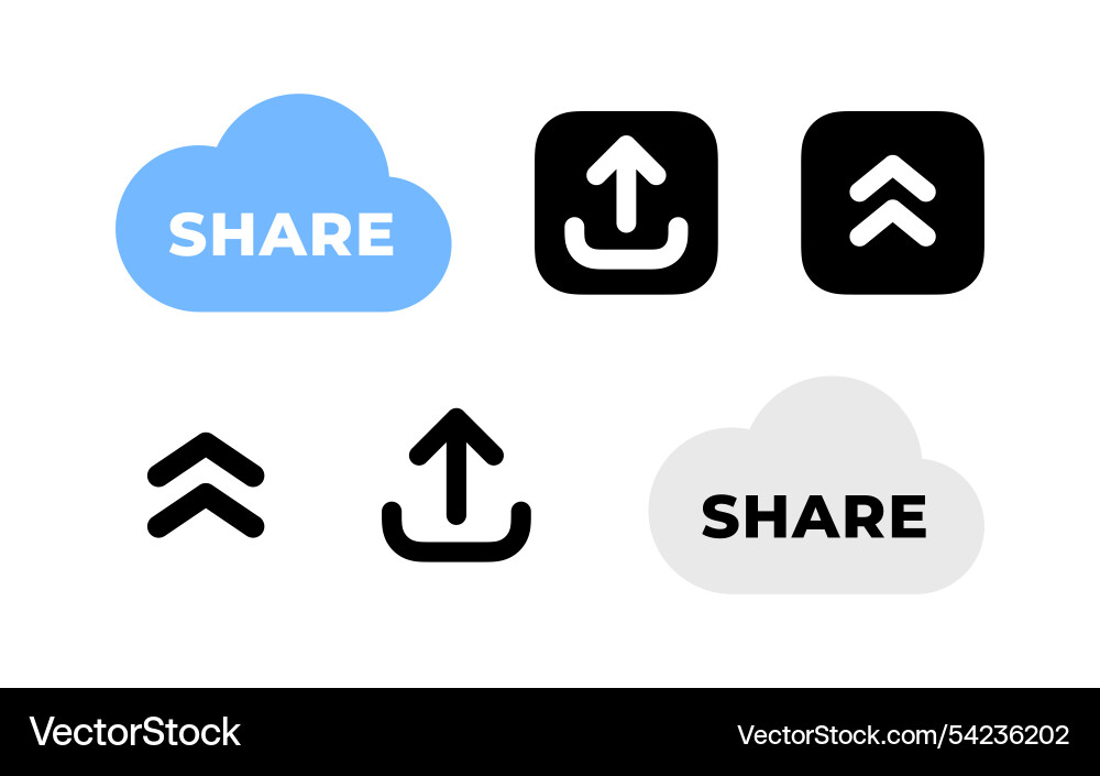 Share icons set link button Share icons set link button vector image