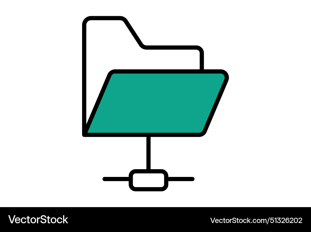 Shared folder icon related to information Shared folder icon related to information vector image