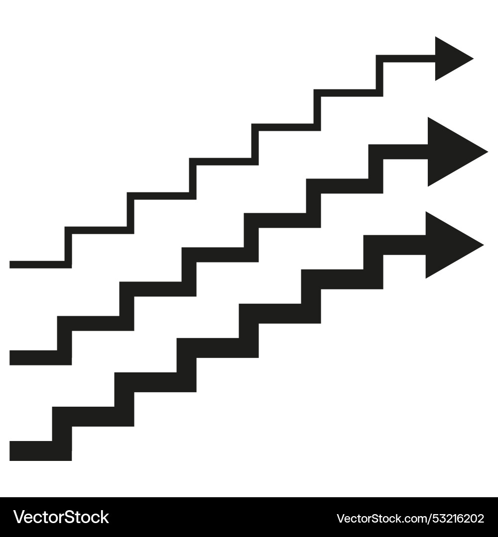 Staircase arrow icon abstract step pattern upward Vector Image